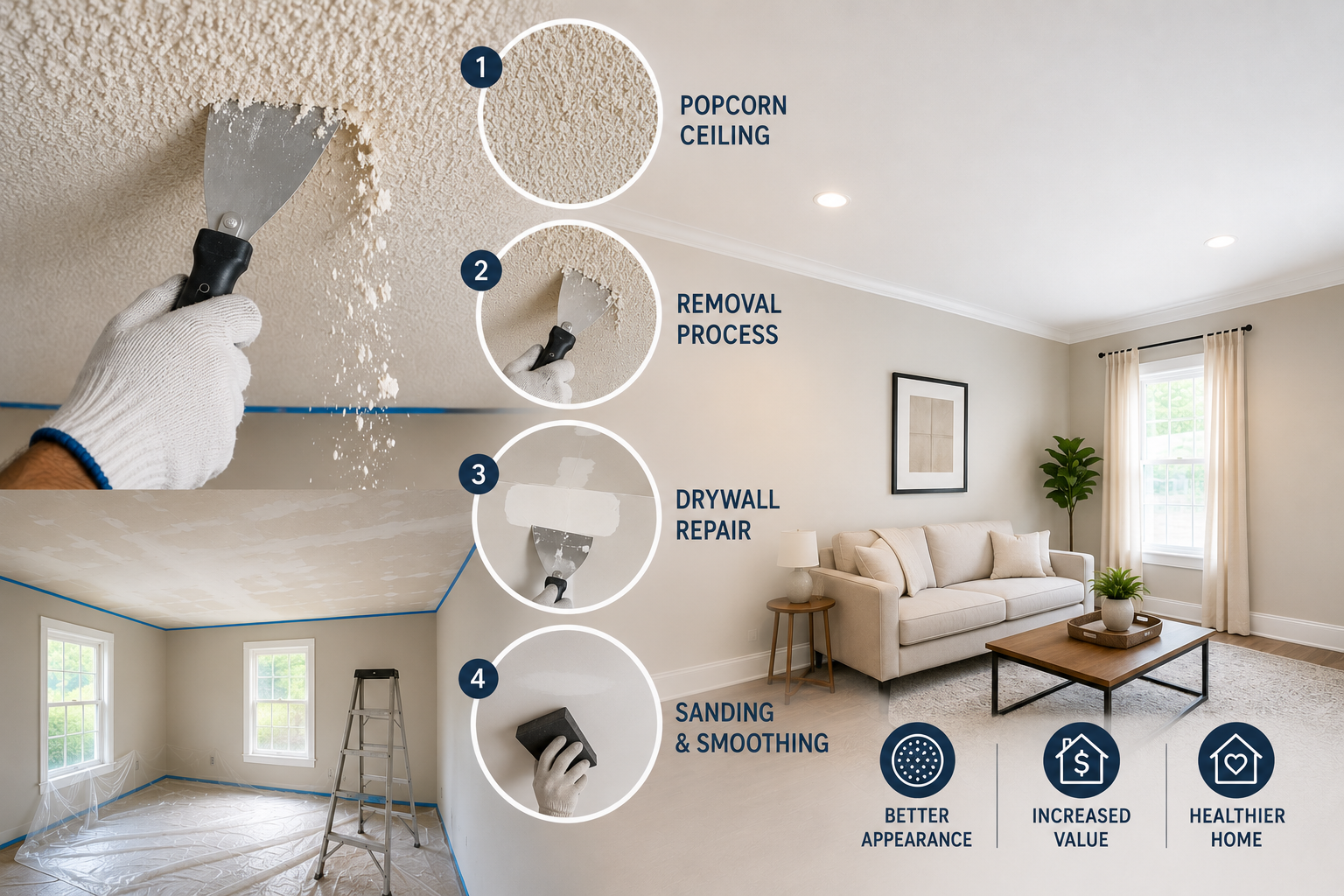 Home renovation ceiling repair steps